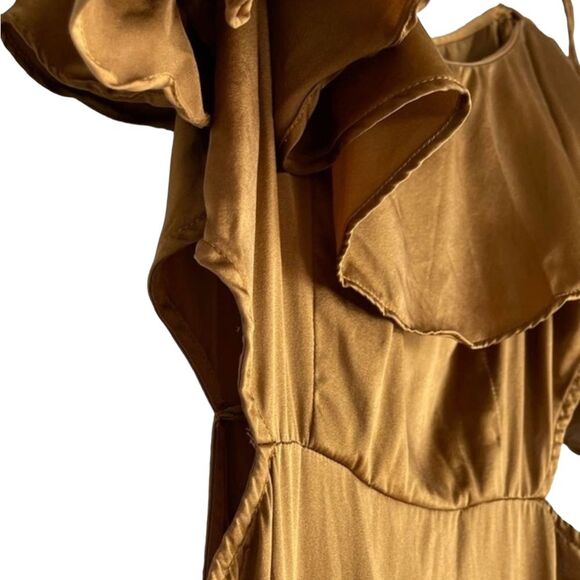 LPA NWT Brown SILK Maxi Dress - Picture 8 of 11